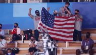Men's team of United States cheers on women's team of United States. Reuters/Lindsey Wasson