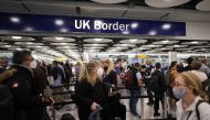 Arriving passengers queue at UK Border Control at the Terminal 5 at Heathrow Airport in London, Britain June 29, 2021. REUTERS/Hannah Mckay/File Photo