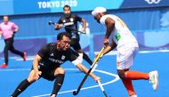 Tokyo 2020 Olympics - Hockey - Men's Pool A - India v Argentina - Oi Hockey Stadium, Tokyo, Japan - July 29, 2021. Pedro Ibarra of Argentina in action against Simranjeet Singh of India. REUTERS/Bernadett Szabo
