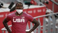 Trayvon Bromell of the United States reacts after Heat 2 (REUTERS/Phil Noble)