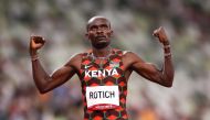 Ferguson Rotich of Kenya celebrates after winning the race REUTERS/Andrew Boyers