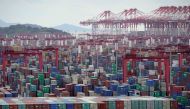 Containers are seen at the Yangshan Deep-Water Port in Shanghai, China October 19, 2020. REUTERS/Aly Song/File Photo/File Photo