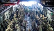 British Forces from 16 Air Assault Brigade arrive in Kabul, Afghanistan, to provide support to British nationals leaving the country, as part of Operation Pitting after Taliban insurgents took control of the presidential palace in Kabul, August 15, 2021. 