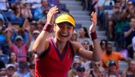 Emma Raducanuon of the United Kingdom after beating Belinda Bencic of Switzerland on day ten of the 2021 U.S. Open tennis tournament at USTA Billie Jean King National Tennis Center. Robert Deutsch-USA TODAY Sports