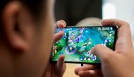A player of Rogue Warriors esports team trains for the game 
