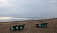 FILE PHOTO: Empty chairs are seen at Seminyak beach amid the spread of coronavirus disease (COVID-19) in Bali, Indonesia, March 23, 2020. REUTERS/Nyimas Laula/File Photo
