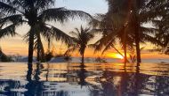 A sunset is seen in a resort after the Vietnamese government eased the lockdown following the coronavirus disease (COVID-19) outbreak, in Phu Quoc island, Vietnam May 8, 2020. REUTERS/James Pearson

