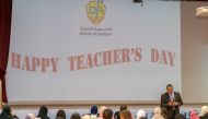 Staff of Doha Academy Schools during an event to mark World Teachers’ Day.