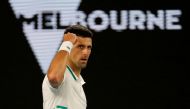Melbourne Park, Melbourne, Australia, February 21, 2021 Serbia's Novak Djokovic reacts during his final match against Russia's Daniil Medvedev REUTERS/Asanka Brendon Ratnayake/File Photo/File Photo