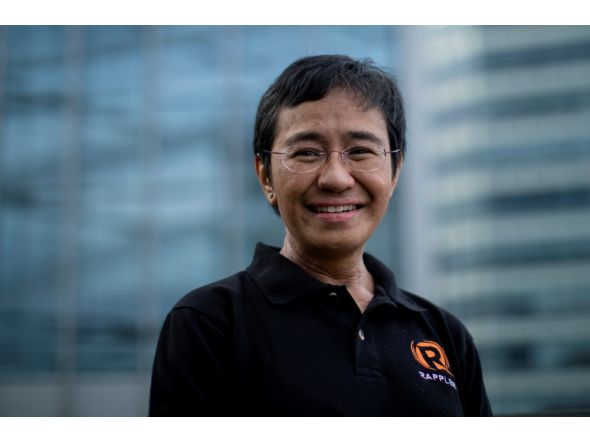 File photo of Filipino Nobel laureate Maria Ressa