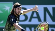 Stefanos Tsitsipas (GRE)hits a shot during his quarter final match against Nikoloz Basilashvili (GEO) during the BNP Paribas Open at the Indian Wells Tennis Garden. Mandatory Credit: Jayne Kamin-Oncea-USA TODAY Sports/File Photo