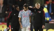 Manchester United manager Ole Gunnar Solskjaer and Bruno Fernandes look dejected after the match Action Images via Reuters/Matthew Childs