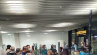 Passengers waiting on their coronavirus disease (COVID-19) test results at Schiphol Airport, in Amsterdam, the Netherlands in this picture obtained November 27, 2021 via social media. photo obtained by Reuters