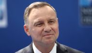 Poland's President Andrzej Duda arrives for the NATO summit at the Alliance's headquarters, in Brussels, Belgium, June 14, 2021. Kenzo Tribouillard/Pool via REUTERS/File Photo