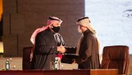Officials during the announcement of Ahlibank as the exclusive banking partner of Katara International Arabian Horse Festival.