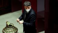 Member of parliament Matteo Renzi casts his vote at the Chambers of Deputies to elect the country's new President, in Rome, Italy, January 29, 2022. REUTERS/Remo Casilli/Pool