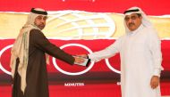 General Manager of the Cultural Village Foundation and head of Global Public Diplomatic Network, Prof Dr. Khalid bin Ibrahim Al Sulaiti (left), inaugurating the electronic portal of Katara Public Diplomacy Centre.