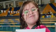 Layaan Al Jomaa, 5, attends specialised swimming classes every week at Qatar Foundation program.