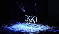 General view of the Olympic rings during the opening ceremony. REUTERS/Annegret Hilse