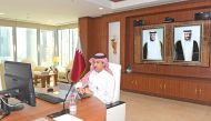 Chairman of the General Authority of Customs H E Ahmed bin Abdullah Aljammal participating in a regional meeting of the general directors of customs. 