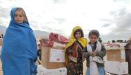 Benefices with relief aid provided by QRCS in Afghanistan.