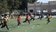 Students of OIS participating in sport activities in connection with National Sport Day. 