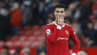 Manchester United's Cristiano Ronaldo reacts REUTERS/Craig Brough 