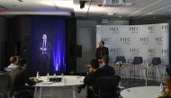 Dr. Pablo Martin de Holan, Dean of HEC Paris in Qatar, participated in the event through the hologram technology. 