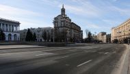 A deserted street is seen after the curfew was lifted, as Russia's invasion of Ukraine continues, in Kyiv, Ukraine February 28, 2022. REUTERS/Umit Bektas

