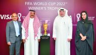 Officials during an event hosted by Visa for the viewing of the iconic FIFA World Cup Trophy for Commercial Bank cardholders. 