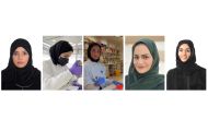 From Left: Dr. Moza Al Kowari, Noora Al Mohannadi, Fatima Al Ali, Dr. Jehan Al Rayahi and Dr. Alanoud Al Ansari.