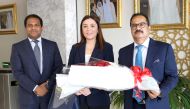 Georgian Deputy Minister of Environment and Agriculture H E Nino Tandilashvili (centre) with Director of Lulu Group International Dr. Mohamed Althaf (left) and  Executive Director Ashraf Ali M A during the meeting.