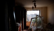 A view of a bedroom in a damaged apartment after an intercepted missile hit a residential building in Kyiv, Ukraine March 17, 2022. REUTERS.