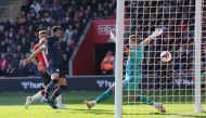 Manchester City's Ilkay Gundogan hits the post with a shot at goal REUTERS/Ian Walton
