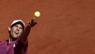 May 30, 2021 Austria's Dominic Thiem in action with during his first round match against Spain's Pablo Andujar REUTERS/Christian Hartmann