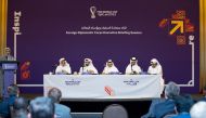 Officials at the briefing.