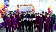 Celebrations at London’s Heathrow.