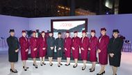 Qatar Airways cabin crew during the FIFA World Cup Qatar 2022 final draw events.