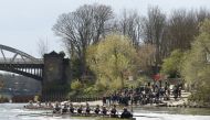 April 3, 2022 Oxford and Cambridge in action during the women's boat race Action Images via Reuters/Matthew Childs