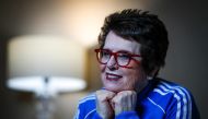 FILE PHOTO: Billy Jean King is seen during an interview behind the scenes of Fed Cup Finals 2020 official draw in Budapest, Hungary February 11, 2020. ITF Tennis/via REUTERS