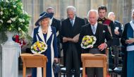 Britain's Prince Charles and Camilla, Duchess of Cornwall arrive for Royal Maundy Service