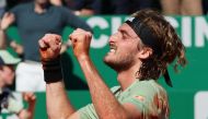April 17, 2022 Greece's Stefanos Tsitsipas celebrates winning the final match against Spain's Alejandro Davidovich Fokina REUTERS/Denis Balibouse