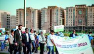 Participants during QISH's autism awareness walkathon.