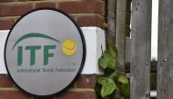 A logo is seen at the entrance to the International Tennis Federation headquarters, where the Tennis Integrity Unit is based, in London, Britain January 18, 2016. REUTERS/Toby Melville