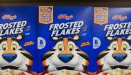 Kellogg's Frosted Flakes, owned by Kellogg Company, is seen for sale in a store in Queens, New York City, U.S., February 7, 2022. REUTERS/Andrew Kelly/File Photo