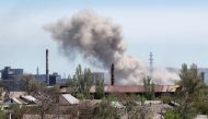 A view shows an explosion at a plant of Azovstal Iron and Steel Works during Ukraine-Russia conflict in the southern port city of Mariupol, Ukraine May 8, 2022. REUTERS/Alexander Ermochenko/File Photo