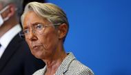 FILE PHOTO: French Labour Minister Elisabeth Borne attends a news conference after a meeting with business federations about when crisis support measures should be wound down, at the Bercy Finance Ministry in Paris, France, August 30, 2021. REUTERS/Sarah Meyssonnier/File Photo
