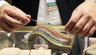 Jewellery pieces displayed during the Doha Jewellery & Watches Exhibition (DJWE) in Qatar. Photo by Salim Matramkot/ ThePeninsula.