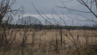A general view shows an area with high levels of radiation called the Red Forest, and the New Safe Confinement (NSC) structure over the old sarcophagus covering the damaged fourth reactor at the Chornobyl Nuclear Power Plant as Russia's attack on Ukraine continues, in Chornobyl, Ukraine April 16, 2022. REUTERS/Gleb Garanich