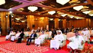 Minister of Municipality H E Dr. Abdullah bin Abdulaziz bin Turki Al Subaie and other officials and guests at the opening of a workshop organised by the Ministry on geospatial technology.
